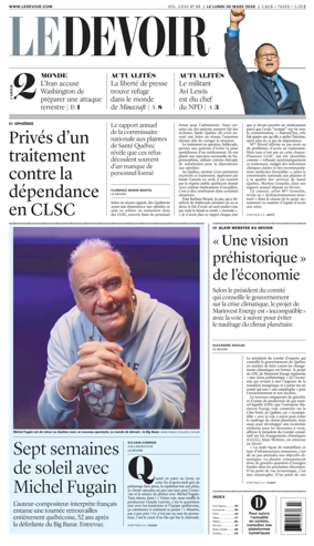 Cover of Le Devoir