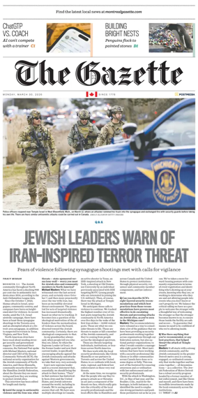 Cover of Montreal Gazette