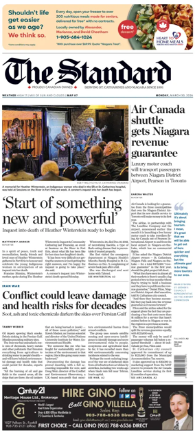 Cover of The Standard (St. Catharines)