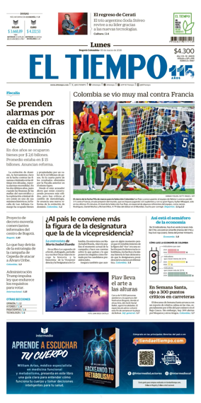 Cover of El Tiempo (Bogota)