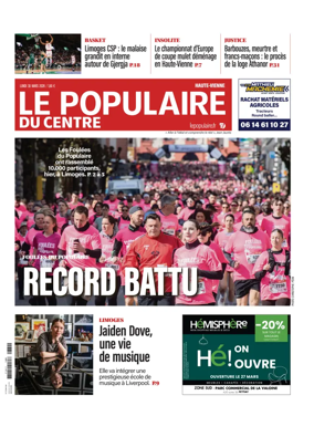 Cover of Le Populaire du Centre (Haute-Vienne)