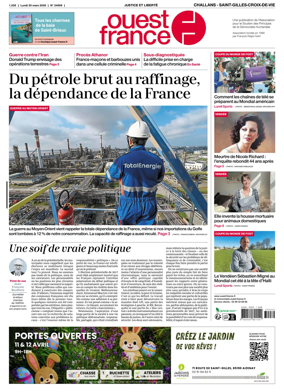 Cover of Ouest France (Challans / Saint-Gilles-Croix-de-Vie)