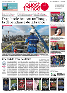 Cover of Ouest France (Nantes / Sud-Loire / Vignoble)
