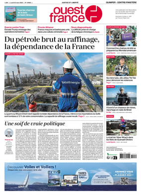 Cover of Ouest-France (Quimper Centre-Finistere)