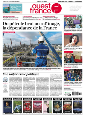 Cover of Ouest France (Saint-Nazaire La Baule Guerande)