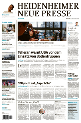 Cover of Heidenheimer Neue Presse
