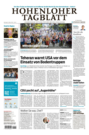 Cover of Hohenloher Tagblatt