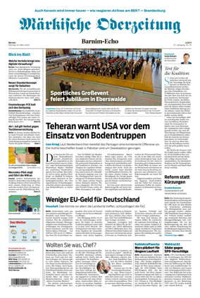 Cover of Markische Oderzeitung Bernau