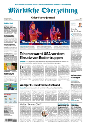 Cover of Markische Oderzeitung Eisenhuttenstadt