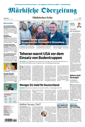 Cover of Markische Oderzeitung Strausberg