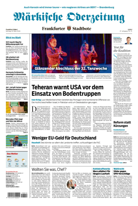 Cover of Markische Oderzeitung Frankfurt (Oder)