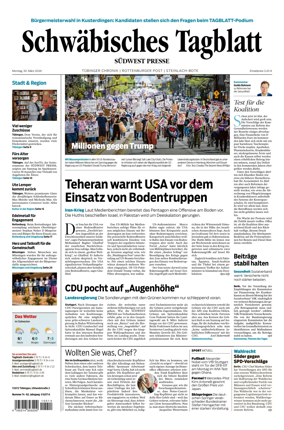 Cover of Schwabisches Tagblatt - Tubinger Chronik