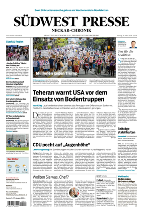 Cover of SUDWEST PRESSE - Neckar-Chronik