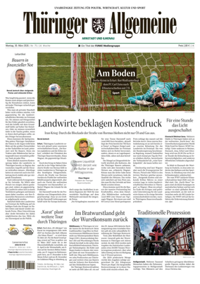 Cover of Thuringer Allgemeine (Arnstadt und Ilmenauz)