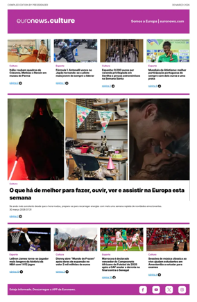 Cover of Euronews Culture and Sport (Portuguese)