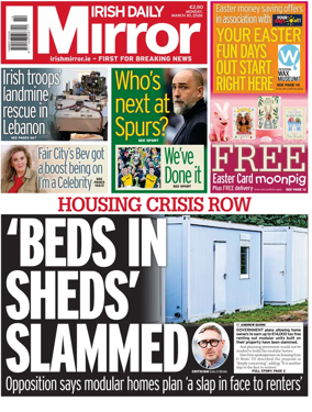 Cover of Irish Daily Mirror