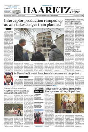 Cover of Haaretz english edition