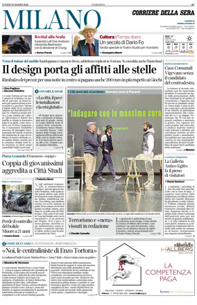 Cover of Corriere della Sera (Milano)