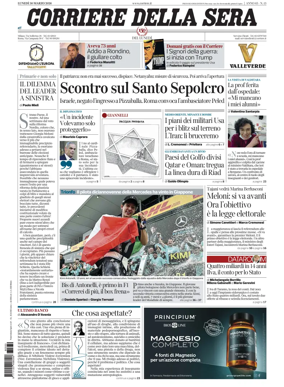Cover of Corriere della Sera