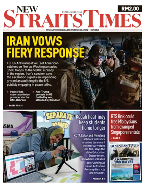 Cover of New Straits Times