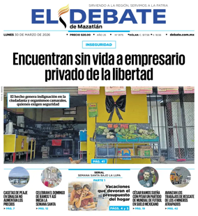 Cover of El Debate de Mazatlan