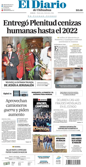 Cover of El Diario de Chihuahua