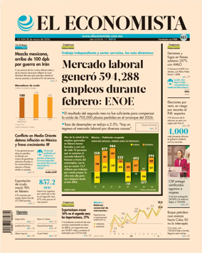 Cover of El Economista (Mexico)