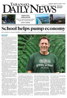 Cover of Taranaki Daily News