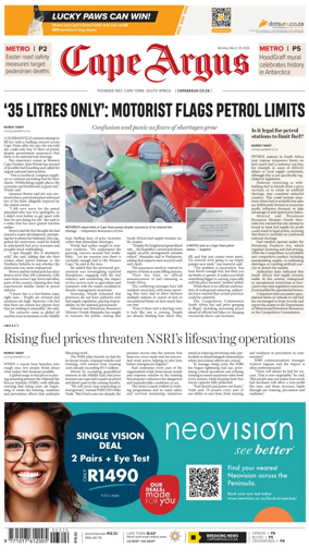 Cover of Cape Argus (PM Edition)