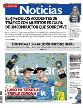 Cover of Diario de Noticias (Spain)