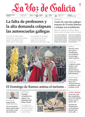Cover of La Voz de Galicia (Santiago)