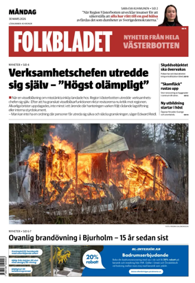 Cover of Folkbladet Vasterbotten