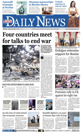 Cover of Hurriyet Daily News & Economic Review