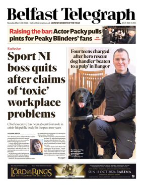 Cover of Belfast Telegraph