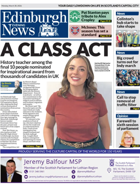Cover of Edinburgh Evening News