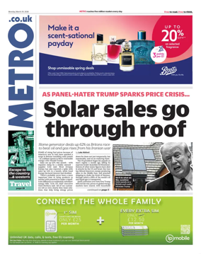 Cover of Metro (UK)