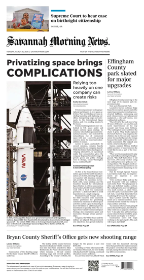 Cover of Savannah Morning News