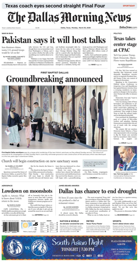 Cover of The Dallas Morning News