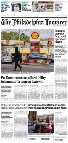 Cover of The Philadelphia Inquirer (South Jersey edition)