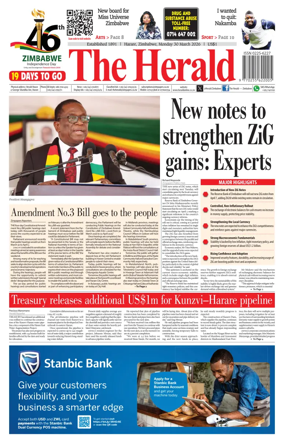Cover of The Herald (Zimbabwe)