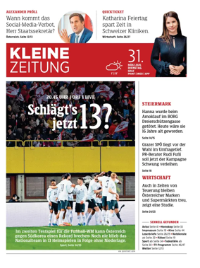 Cover of Kleine Zeitung Steiermark