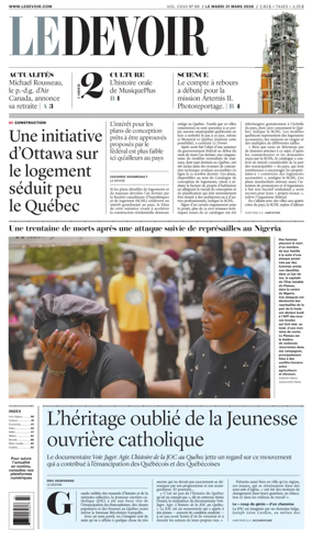 Cover of Le Devoir