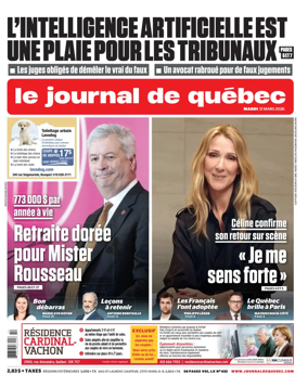 Cover of Le Journal de Quebec