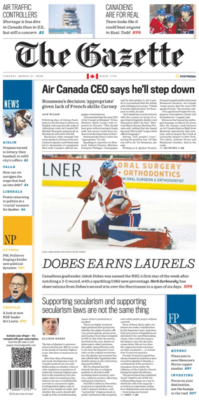 Cover of Montreal Gazette