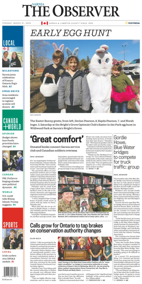 Cover of The Observer (Sarnia)