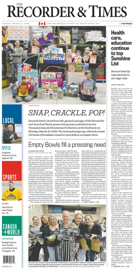 Cover of The Recorder & Times (Brockville)