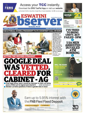 Cover of Eswatini Observer