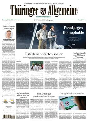 Cover of Thuringer Allgemeine (Arnstadt und Ilmenauz)