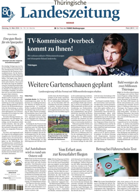 Cover of Thuringische Landeszeitung (Weimar)