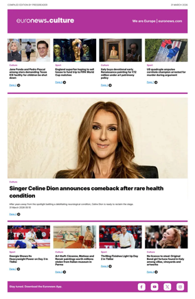 Cover of Euronews Culture and Sport Compiled Edition